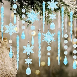 Colgantes de copos de nieve para árbol de Navidad de cristal