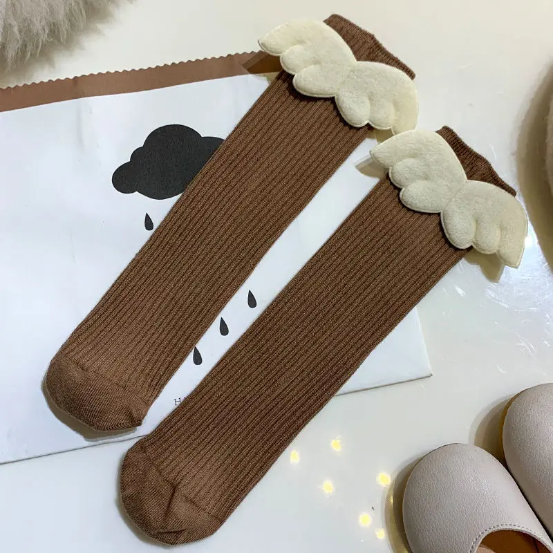 Calcetines alas de ángel de algodón suave hasta la rodilla para niños - imagen 4