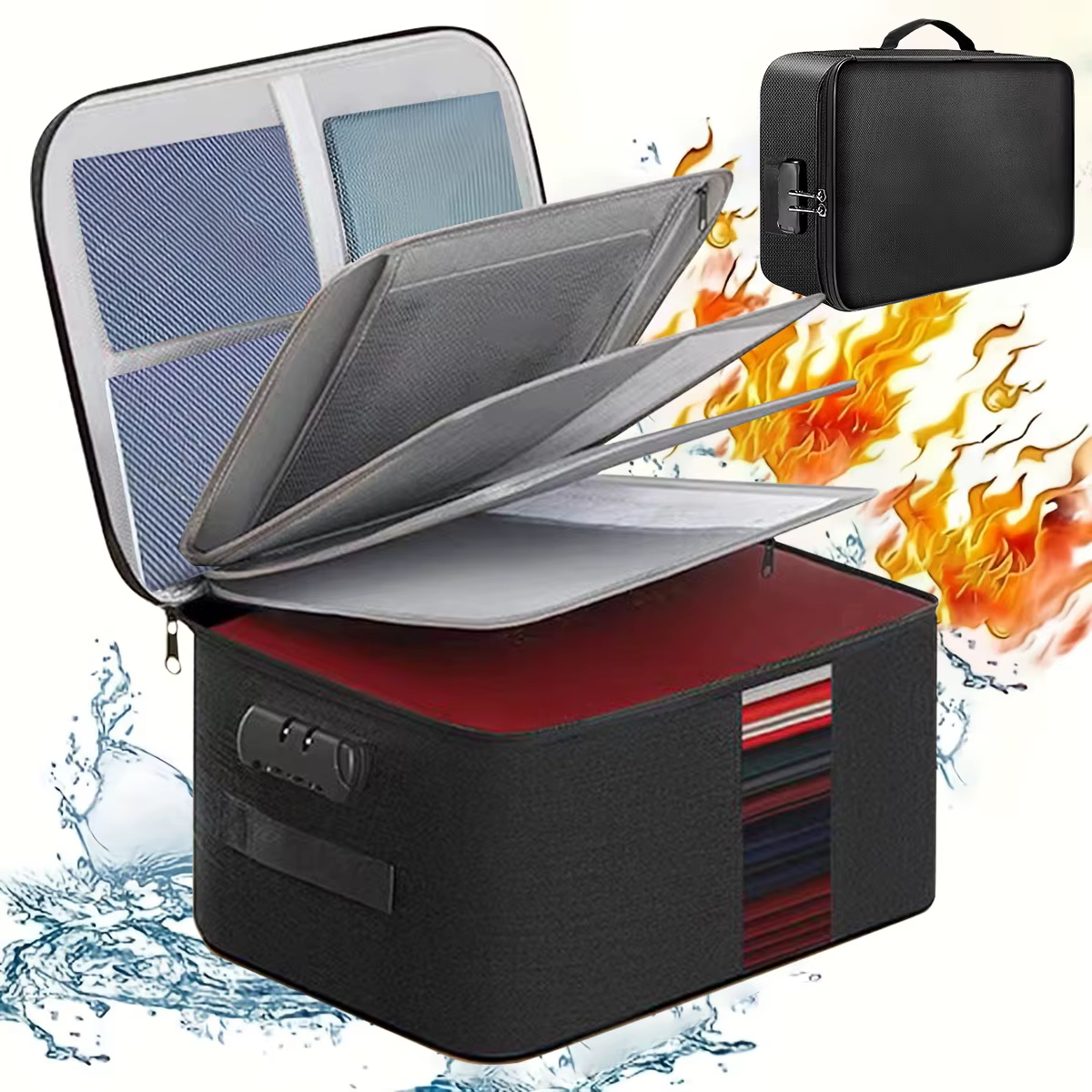 Estuche organizador de documentos con cerradura – Portátil escolar