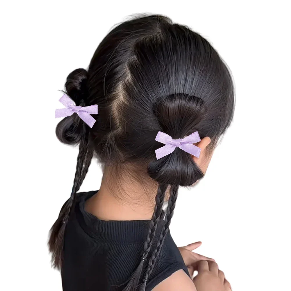 Lazos de ballet con pinza para niña – Color sólido, suave y elástico - imagen 2