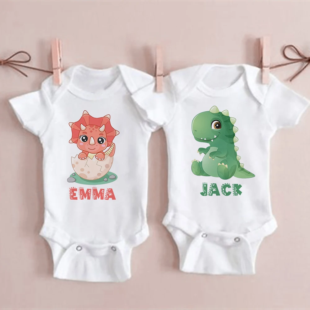 Body personalizado para bebé con nombre y dinosaurio - manga corta - imagen 3