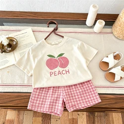 Conjunto de verano camiseta estampado de frutas para niños