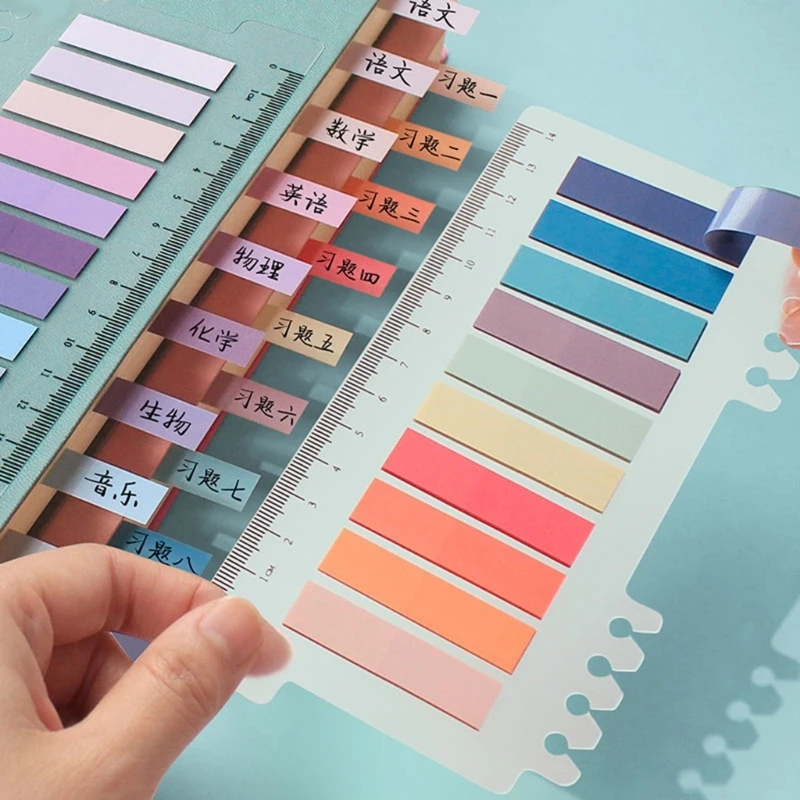 Pestañas adhesivas infantiles Morandi colores – Notas transparentes