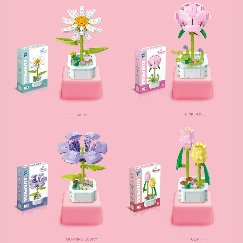 Bloques de construcción Floristería para niñas – Ramo de juguete divertido - imagen 5