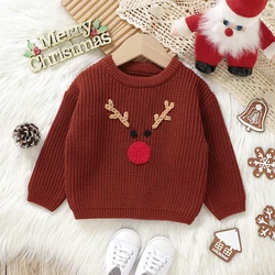 Jersey navideño con estampado de renos para bebé y niño en algodón