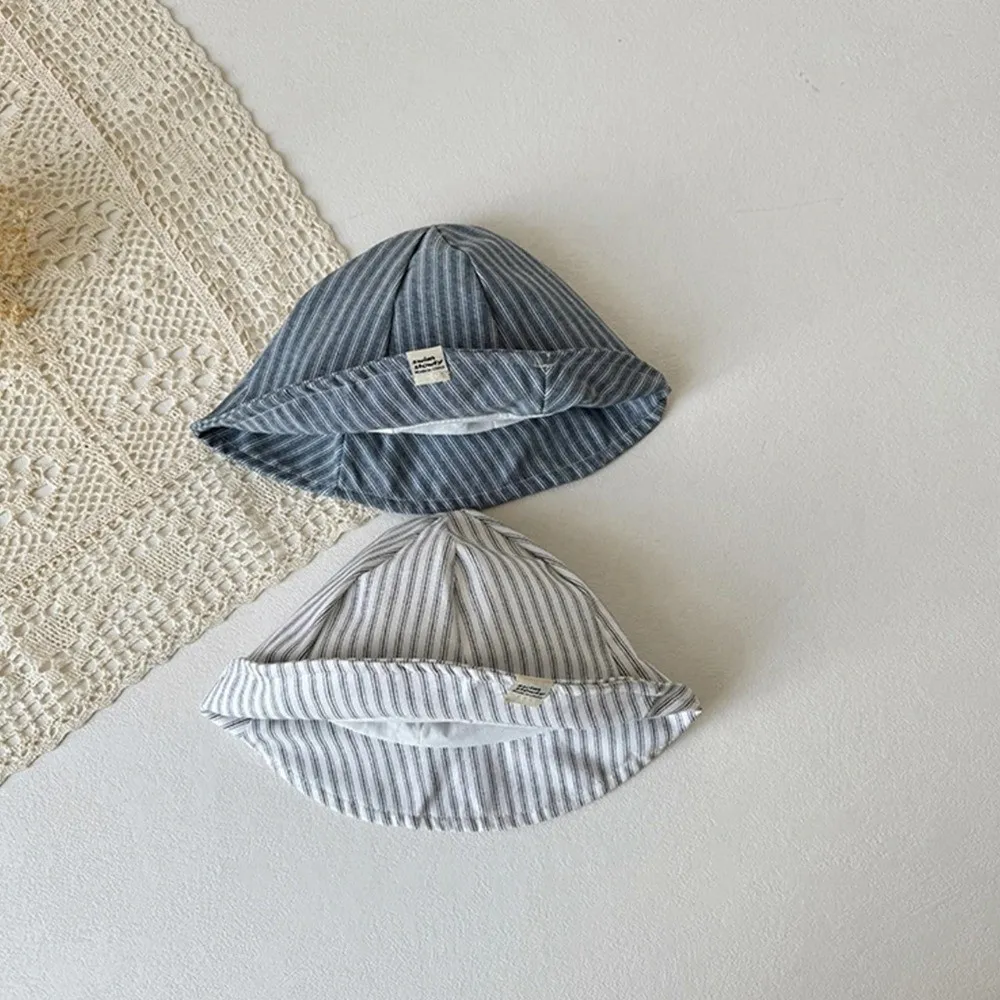 Gorro panamá de algodón para bebé con rayas suaves y visera - imagen 5