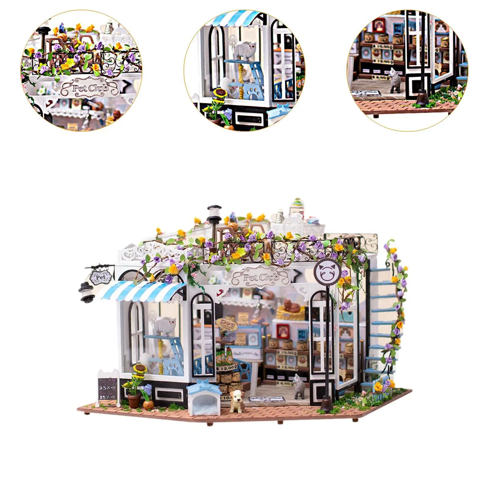 Casa de muñecas de madera en miniatura para manualidades - imagen 5