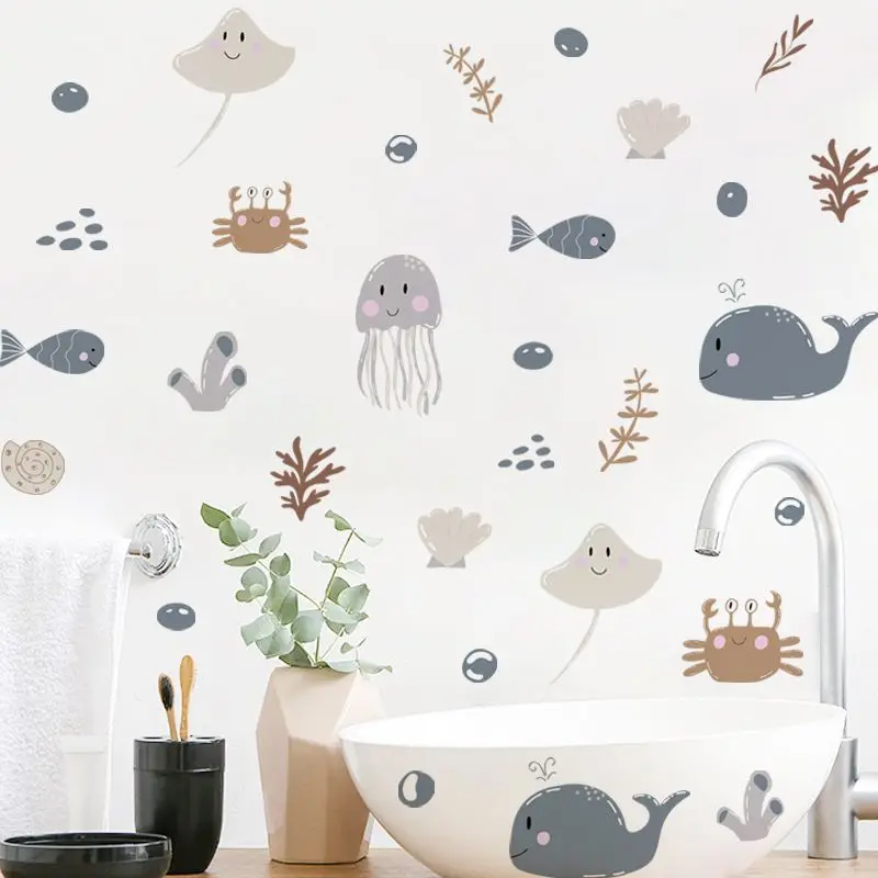 Ocea pegatinas de pared animales marinos extraíbles para niños PVC - imagen 3