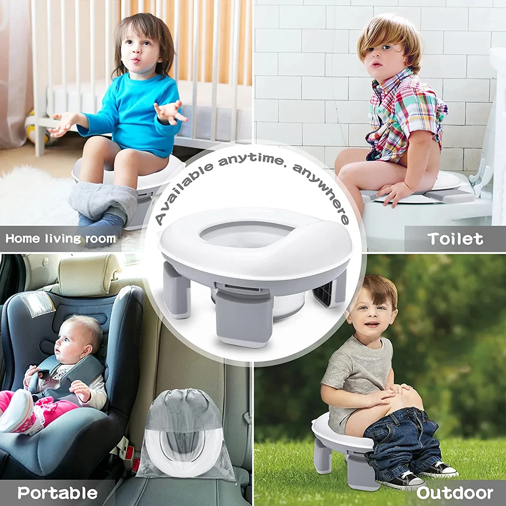 Orinal de viaje plegable de silicona para bebé, asiento entrenamiento - imagen 2