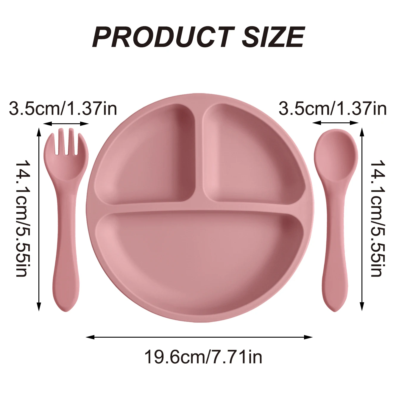Juego de alimentación para bebé con plato succión sin BPA