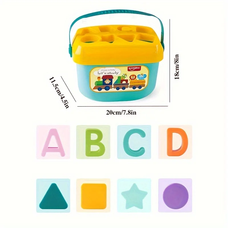 Juguete educativo de letras y formas para bebés con colores