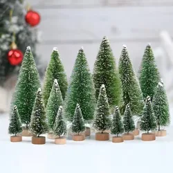 Mini árbol de Navidad de madera artificial de sisal para mesa