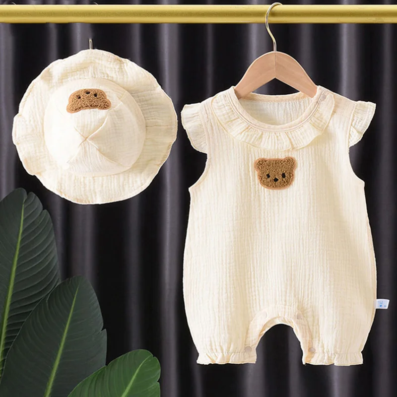 Conjunto completo con sombrero de muselina a juego