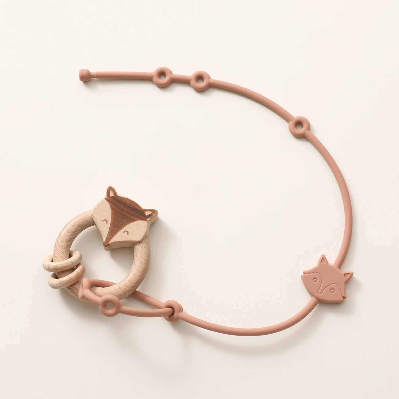 Cadena portachupete ajustable de silicona con forma de animal para bebé