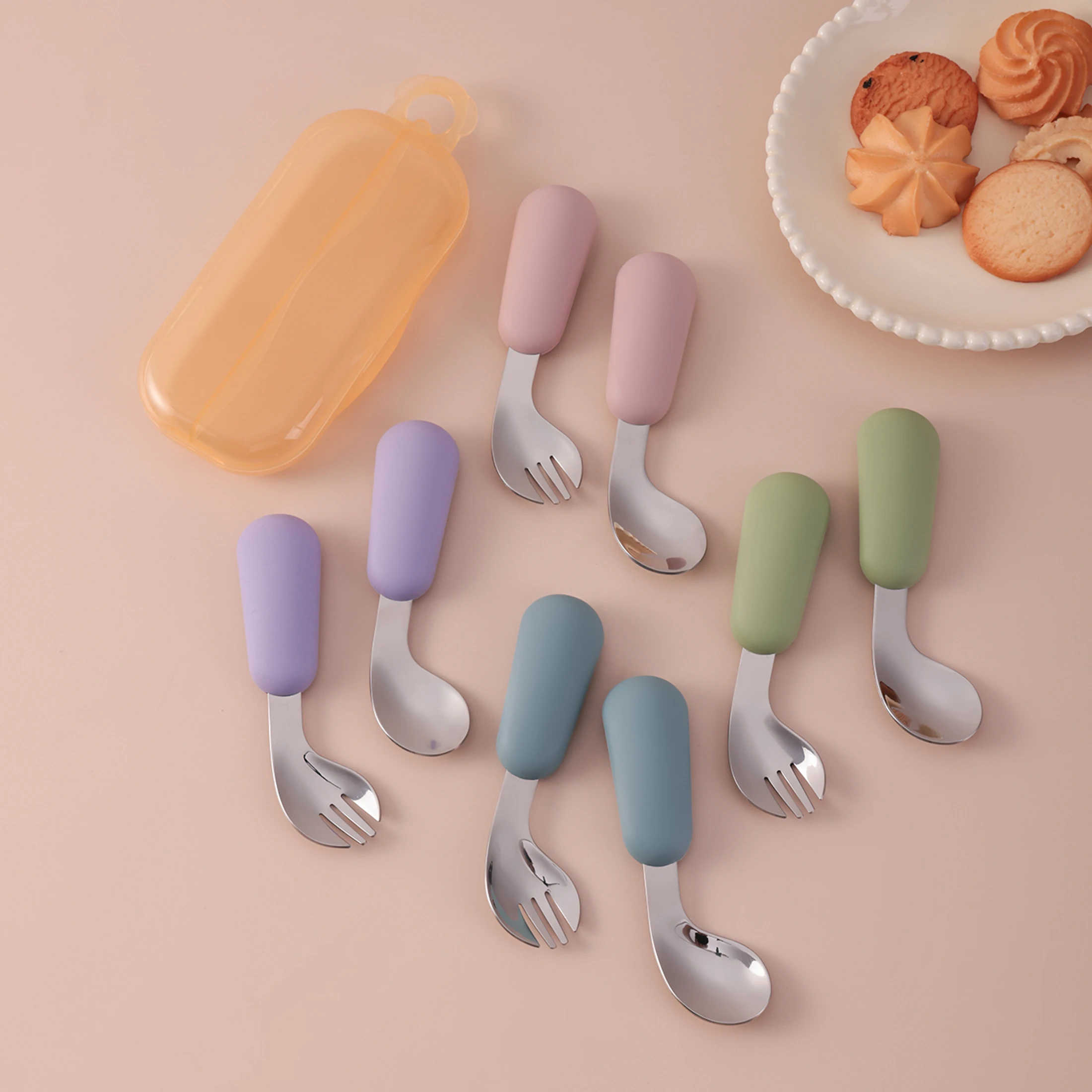 Conjunto alimentación bebé autonomía silicona acero inoxidable sin BPA - imagen 4