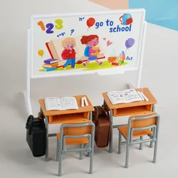 Pizarra escolar para casa de muñecas, en miniatura