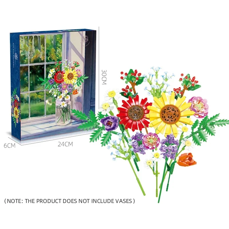 Bloques de construcción florales preservadas girasol y lavanda - imagen 5