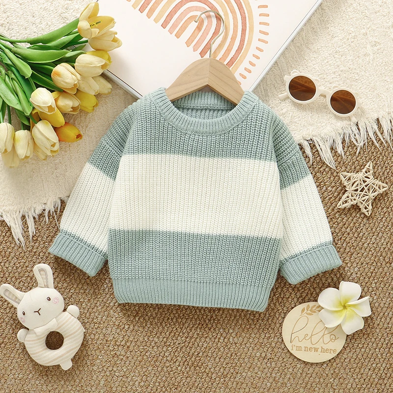 Suéter bebé unisex punto cuello redondo manga larga otoño invierno - imagen 2