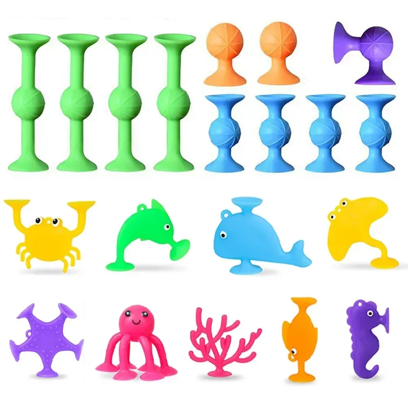Juguetes de baño con ventosa en silicona suave para bebés - imagen 2