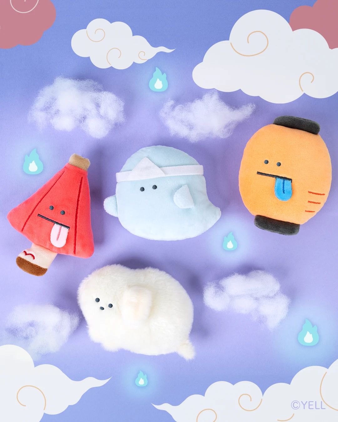 Colgante de peluche estilo tierno con gato y paraguas para niños