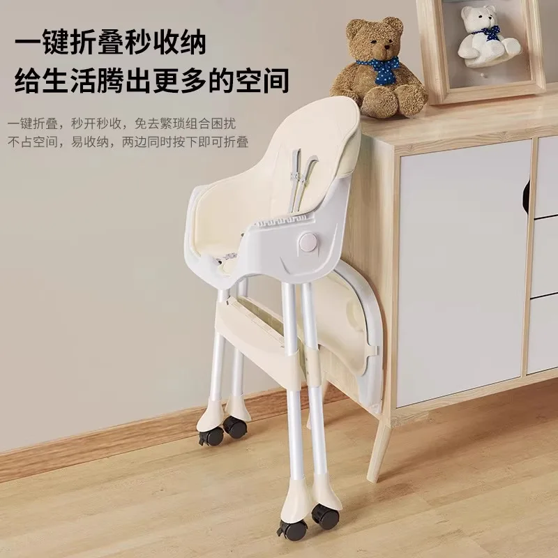 Silla de comedor para bebé plegable con mesa multifuncional - imagen 3