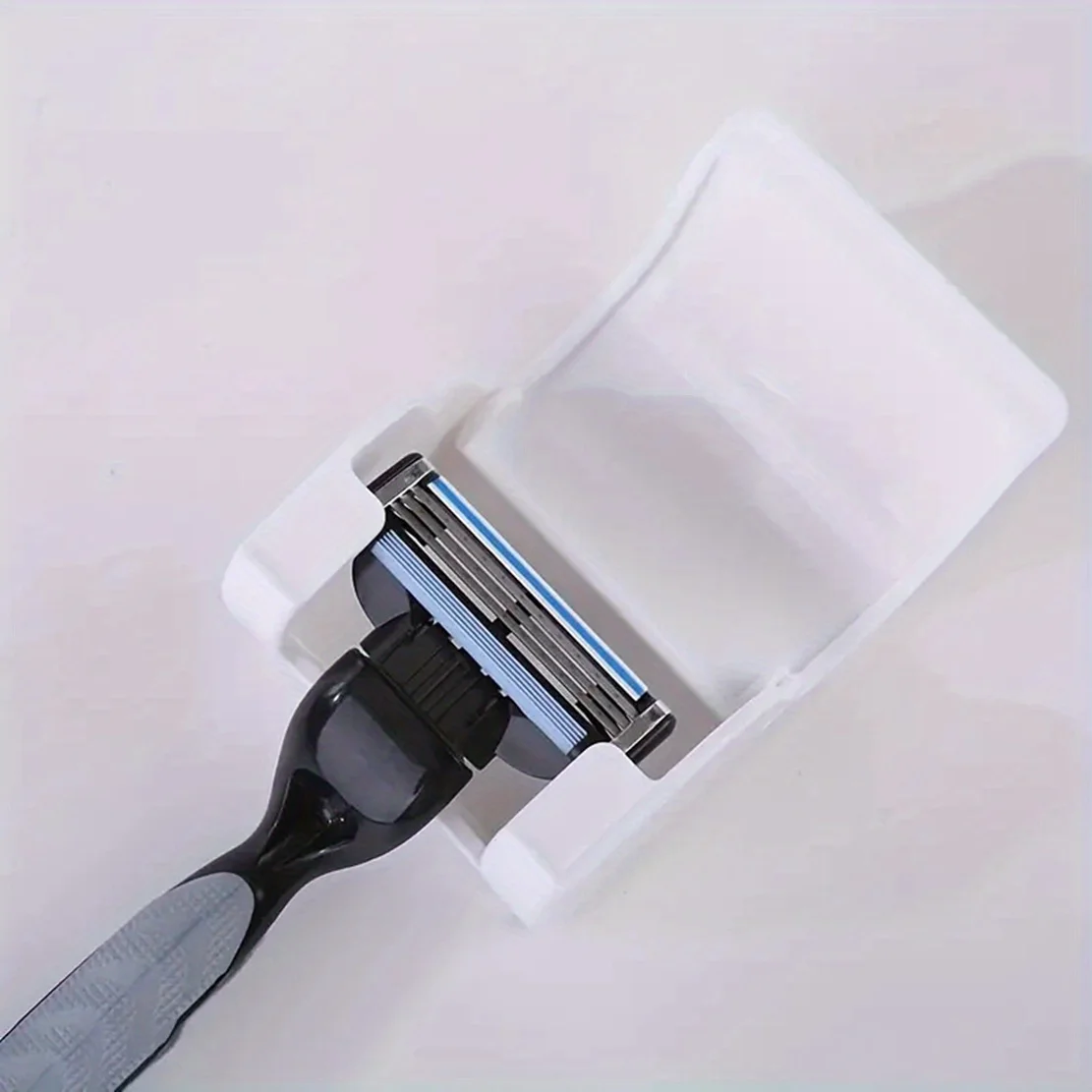 Soporte adhesivo para afeitadora de pared con gancho de ducha - imagen 5