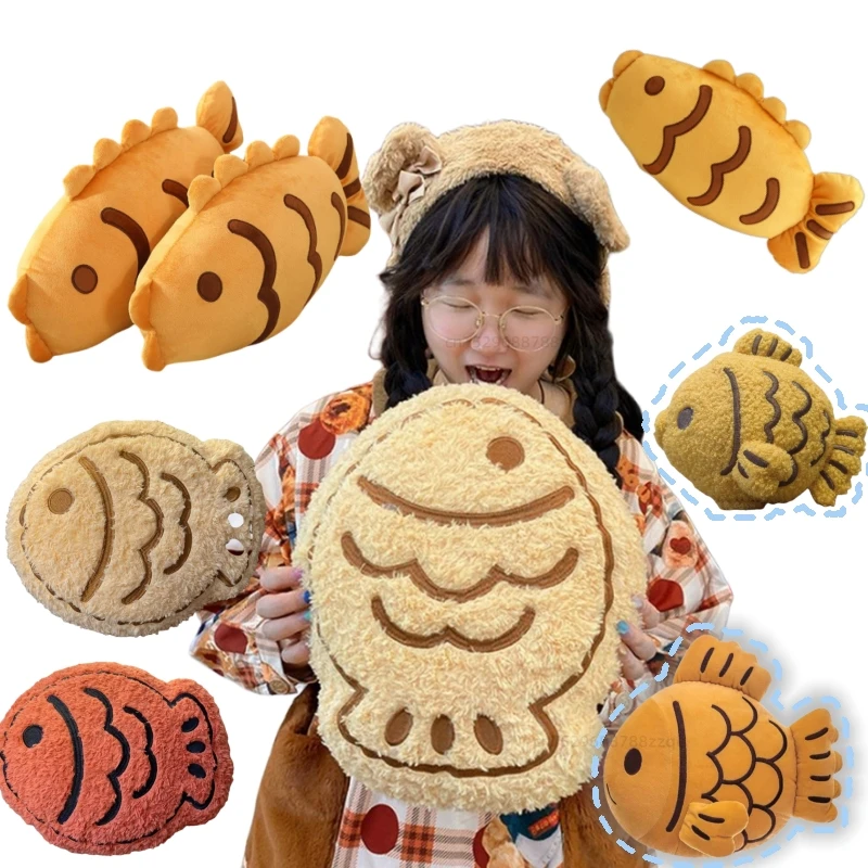 Almohada de felpa pez pargo amarillo estilo taiyaki