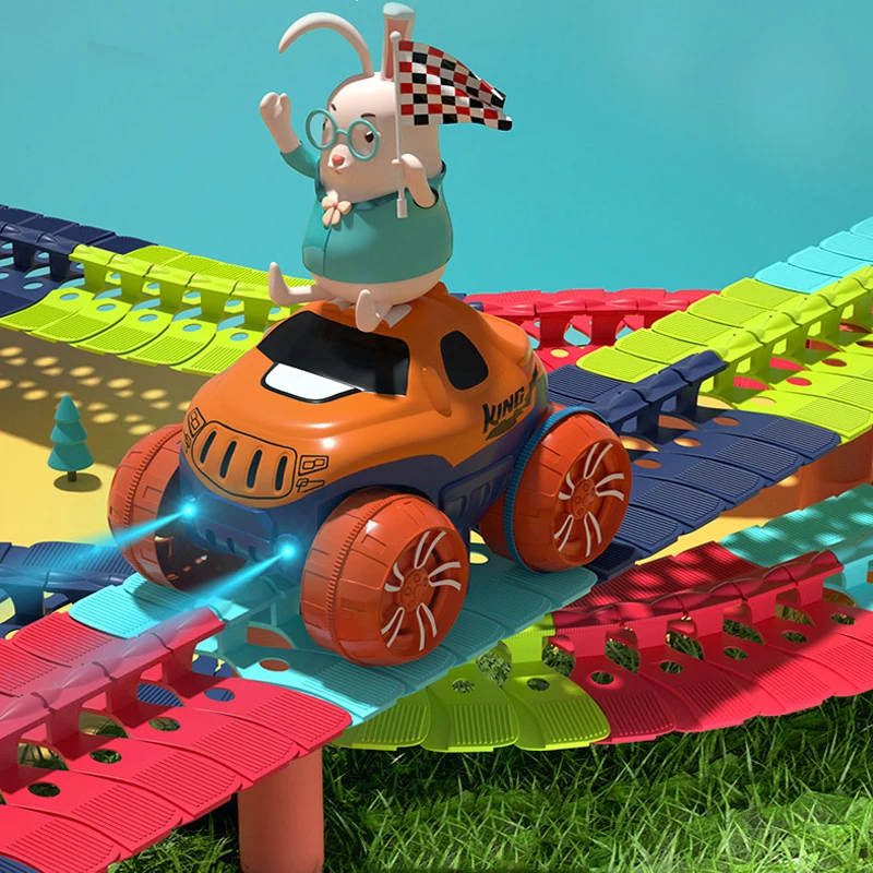 Pista de carreras antigravedad flexible para niños, montaje fácil - imagen 5