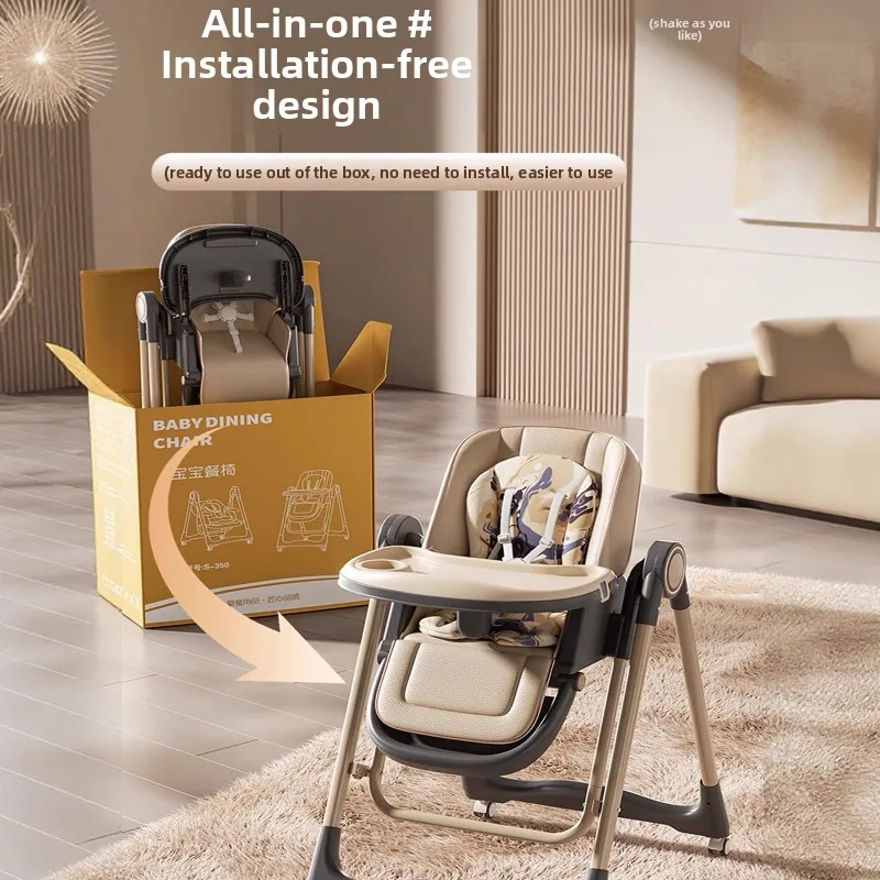 Trona para bebé con asiento mecedora plegable y ajustable - imagen 3