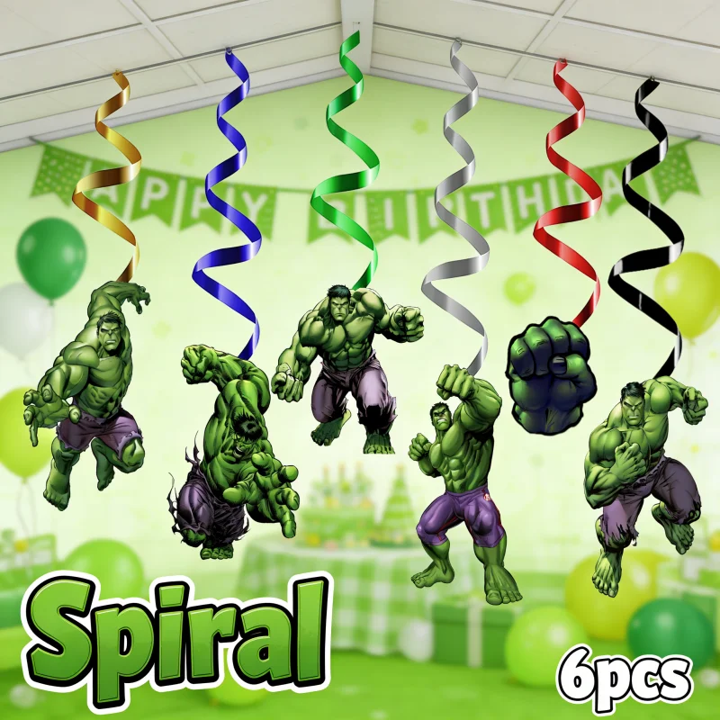 Hulk decoración de cumpleaños con adornos espirales colgantes - imagen 2