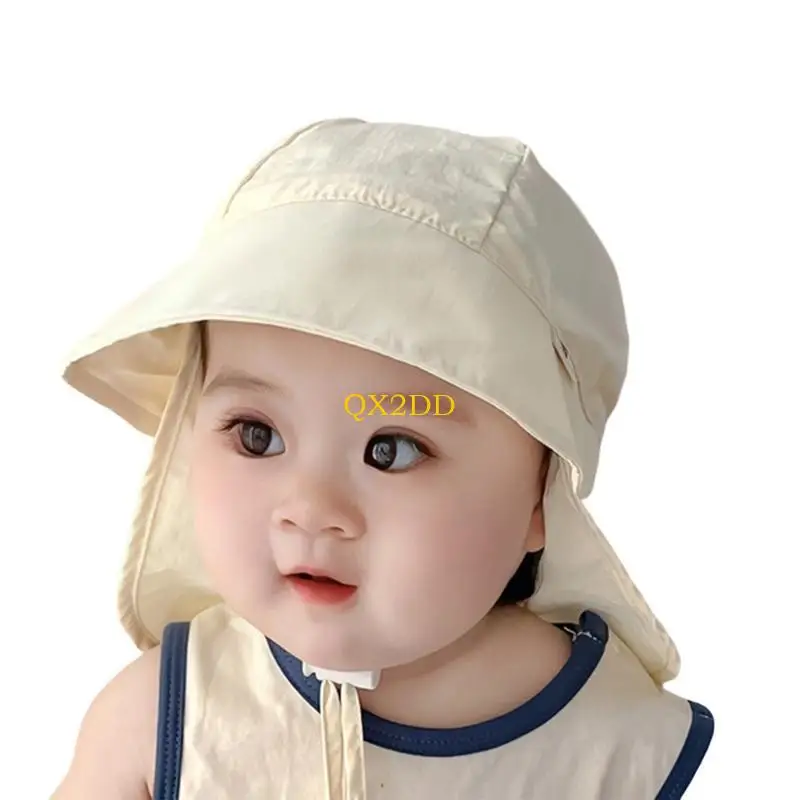 QX2D Gorro bebé transpirable de secado rápido con cubrecuello - imagen 3