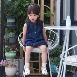 Vestido vaquero sin mangas para niña - Milangel