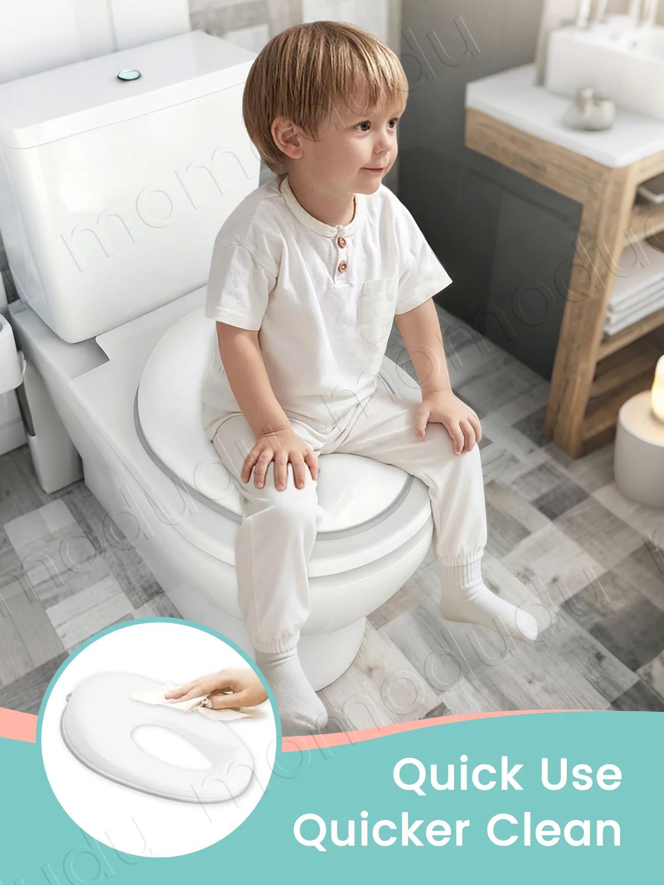 Asiento de inodoro portátil infantil con protector anti-salpicaduras - imagen 5