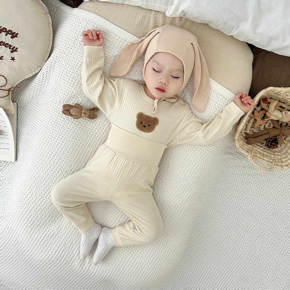 MILANCEL pijama largo de bebé de otoño con osito de dibujos - imagen 4