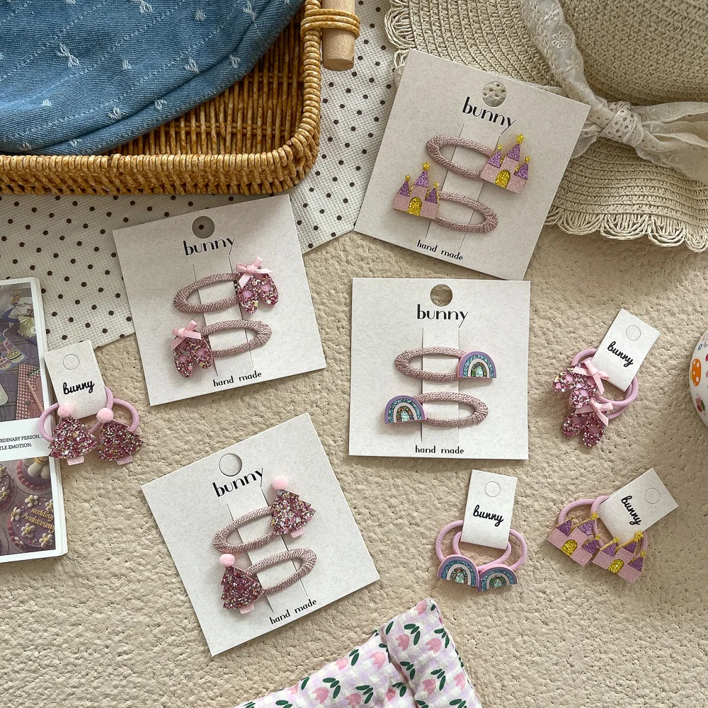 Accesorios para el cabello con estilo de zapato de ballet y tonos arcoíris