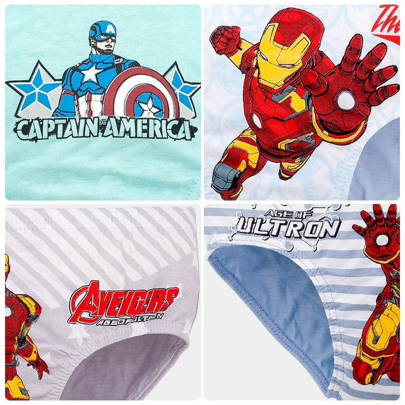 Calzoncillos de algodón para niños con estampado Spider-Man e Iron Man - imagen 5