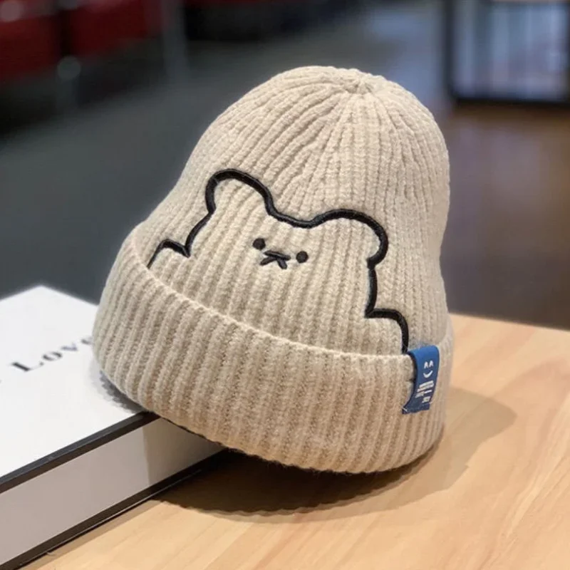 Gorro tejido con patrón de oso para bebé, cálido y cómodo - imagen 4