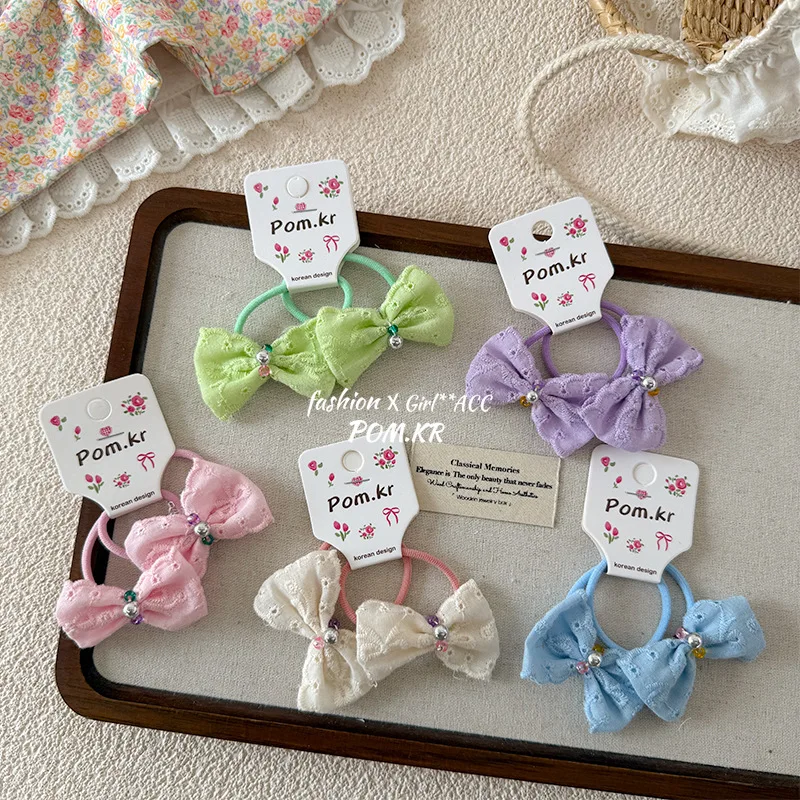 Lazo elástico para el pelo de niña – Color caramelo – Diseño adorable