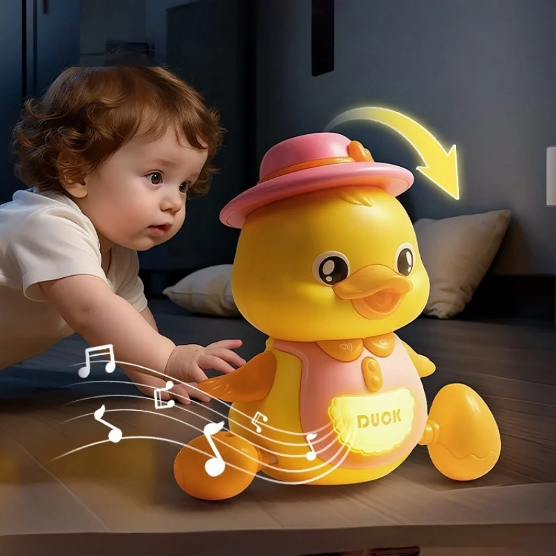 Juguete boca abajo magnético de patitos con luces y música