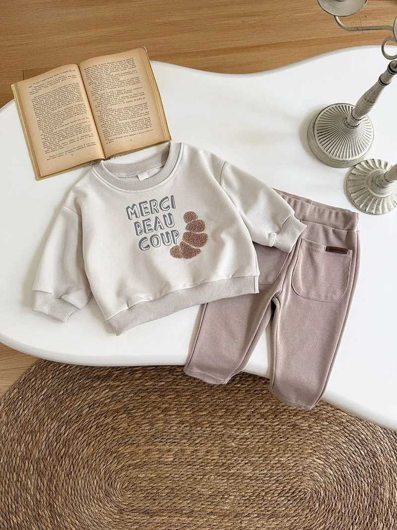 MILANCEL conjunto de bebé sudadera con capucha y pantalón de otoño - imagen 3
