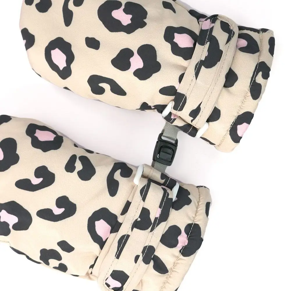 Guantes de invierno con diseño de leopardo para niña