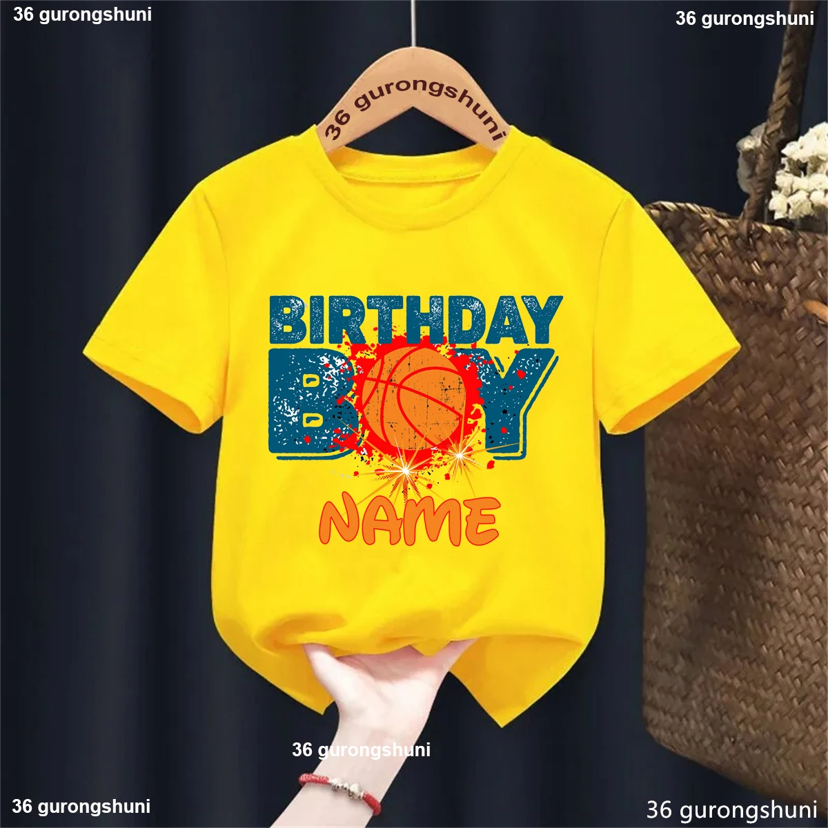 Camiseta niño cumpleaños con dibujo de baloncesto tierno - imagen 3