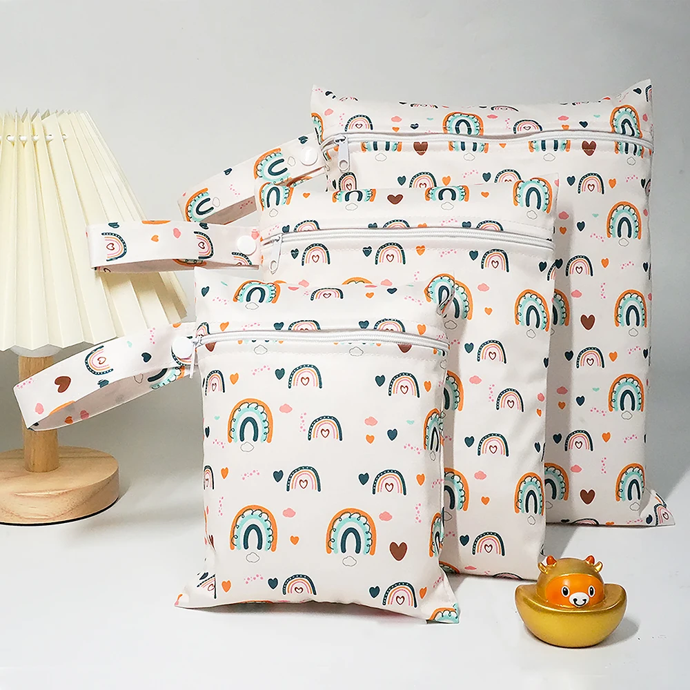 Bolsas de pañales impermeables con estampado de oso y zorro – Pack de 3 - imagen 2