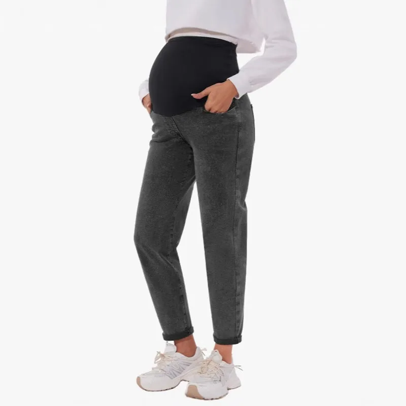 Jeans de maternidad premamá elásticos ajustados por encima del vientre - imagen 5