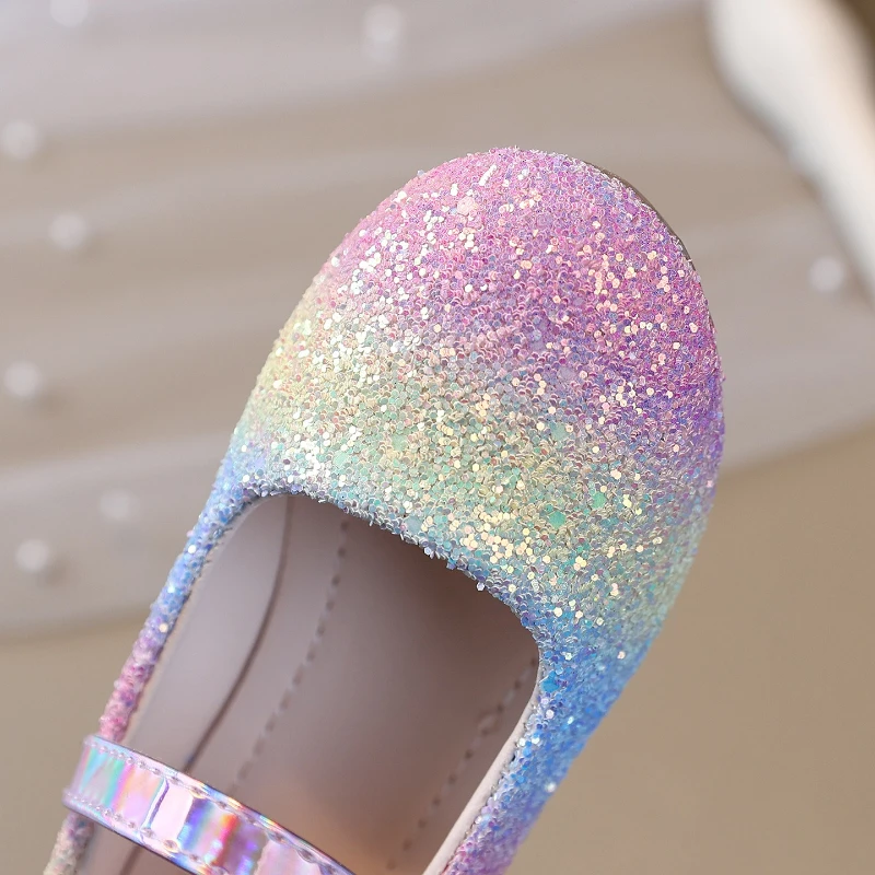 Zapatos de niña cuero estilo princesa con brillo elegante