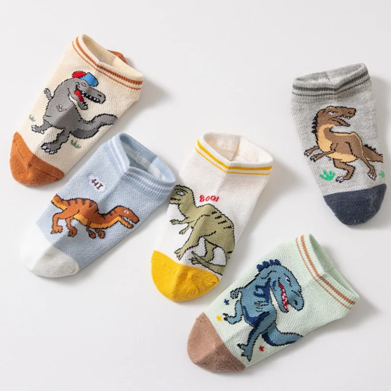 Lawadka - Calcetines de malla con dinosaurios para niños - imagen 4