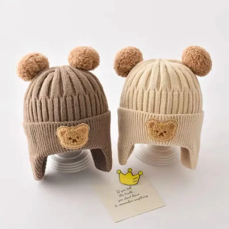Gorro de oso con orejeras para bebé – Punto cálido invernal - imagen 5