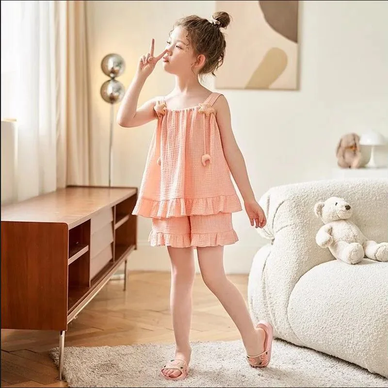 Conjunto pijama verano niñas algodón – Ropa dormir manga corta - imagen 2