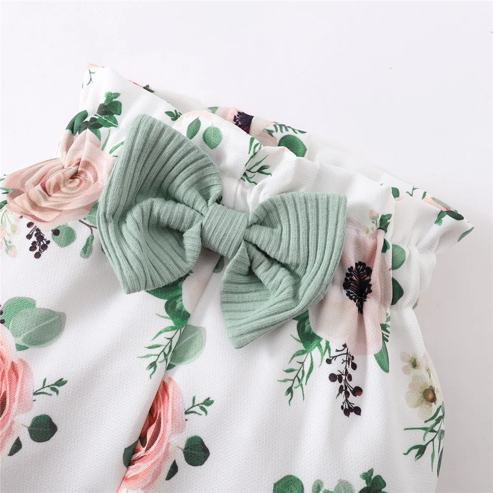 Conjunto floral de algodón para bebé niña – Primavera - imagen 2