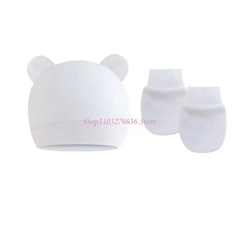 R6FD Gorro bebé algodón cálido transpirable con manoplas - imagen 4